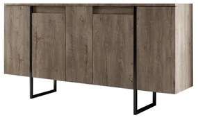 Konzolasztal Luxe - Walnut, Black