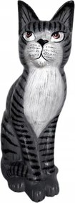 Macska Figura fából 32cm Kézműves /56/