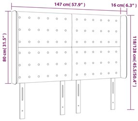 rózsaszín bársony LED-es fejtámla 147x16x118/128 cm