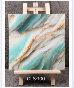 12 Db Királyi Márvány Dekor Lap Falpanel Falra 60 X 60 Cm Fényes Vízálló Felülettel Kék