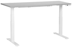 Fehér és szürke elektromosan állítható íróasztal 160 x 72 cm DESTINES  Beliani