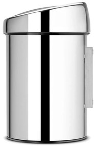 Fényes ezüstszínű acél érintésre nyíló szemetes 3 l Touch Bin – Brabantia
