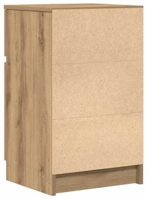 kézműves tölgy színű szerelt fa éjjeliszekrény 39x35x65 cm