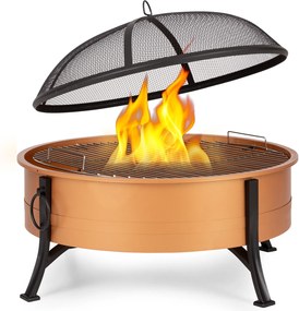 Blumfeldt Catania, 2 az 1-ben tűzrakóhely, Ø 80cm, szikrafogó, Ø 70cm grill, acél, réz