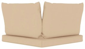 3 db bézs szövet raklapkanapé-párna