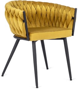 Elegáns Bársony Étkezőszék Mustár Színben. EMPOLI