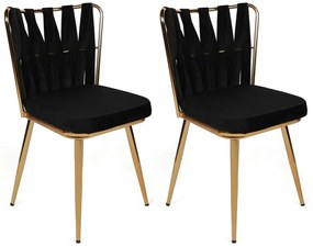 Kusakli Black and Gold étkezőszék szett, 4 db, 4 db