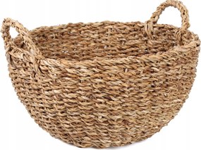 Boho Kerek Tengerifű Kosár Fogantyúkkal 35x35x15/19 cm
