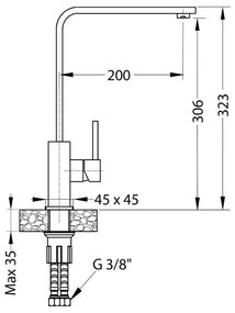 ALVEUS 1136743 - Mosogató csap AFRA 32,3 cm gránit/bézs