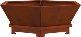 vidaXL Tűzrakó Barna 75 x 75 x 28 cm Időjárásálló acél