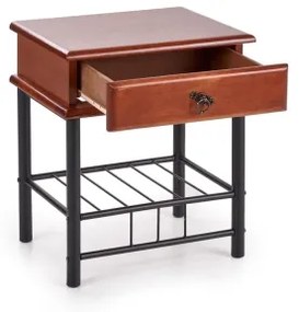 Éjjeliszekrény FIONA 55x48 cm barna/fekete