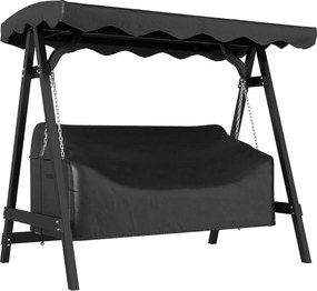 Outsunny 3 személyes kerti hinta takaró — vízálló, szélálló és UV-álló, PU-bevonatú Oxford, 185 x 76 x 81 cm — fekete | Aosom