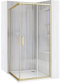 Rea City, tolóajtós zuhanykabin 80x80cm, 5/4mm átlátszó üveg, arany profil, REA-K6444