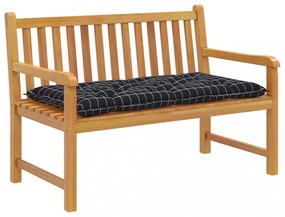 fekete kockás oxford szövet kerti padpárna 100 x 50 x 7 cm