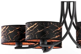 Jupiter 2108- Láncos csillár ARTHUR 6xE27/15W/230V fekete/narancssárga/márványhatás