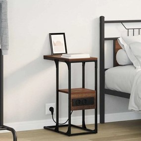 Éjjeliszekrény fiókkal barna tölgy 41.5 x 26 x 60.5 cm Faanyag