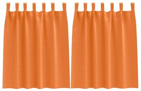 Függönyök 2 pcs Fényes narancssárga 140x140cm Poliészter