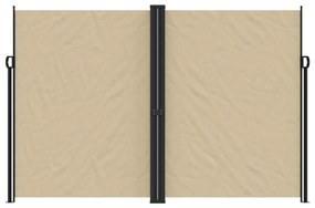 bézs behúzható oldalsó napellenző 220 x 1200 cm