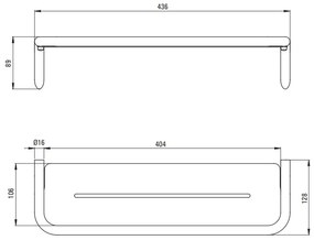 Deante Silia, fali polc 436x124x89 mm, arany fényes, DEA-ADI_Z511