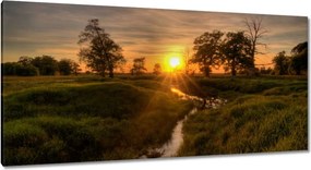 Vászonkép 115x55 Lenyugvó nap Rogalin