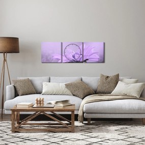 Kép - Ibolya virág (órával) (90x30 cm)