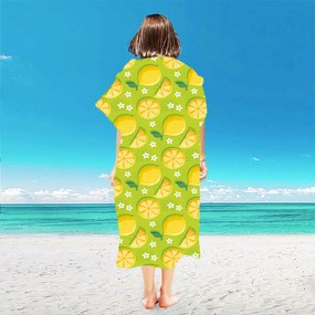 Poncsó törölköző LEMONS zöld 80×145 cm