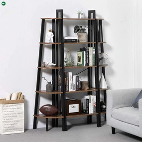 Könyvespolc, álló polc, rusztikus barna 56x32x172cm