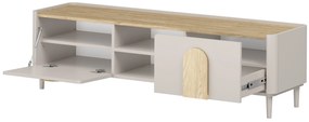Amilio RTV szekrény 170 cm - kasmír / olajozott tölgy / világos tölgy fogantyú