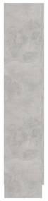 betonszürke szerelt fa vitrinszekrény 82,5 x 30,5 x 150 cm