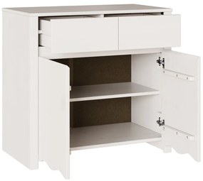 Oldalszekrény &quot;&quot;DRAMMEN&quot;&quot; Fehér 79x43x75,5 cm Tömbfenyő