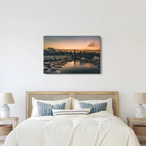 Kép - kikötő város (90x60 cm)