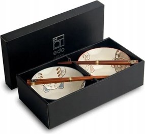 Japán ételtál szett három cica 4 részes Edo Japán