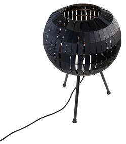 Modern állványos asztali lámpa fekete - Zoë