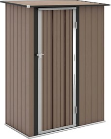 Outsunny Kerti Sátor 1,07 m² 142x84x189 cm Fém Külső Sátor Zárható Ajtóval és Levízvezető Lyukkal Eszköz Tárolásához Barna | Aosom