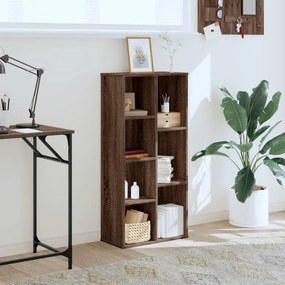 barna tölgy színű szerelt fa könyvszekrény 50x25x105 cm