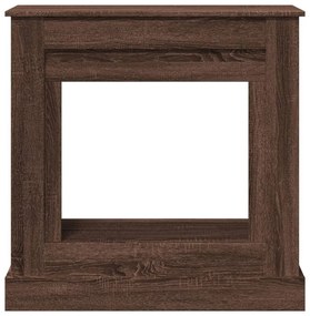 barna tölgy színű szerelt fa kandallóburkolat 90 x 30 x 90 cm