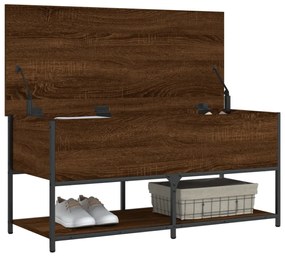barna tölgyszínű szerelt fa tárolópad 100 x 42,5 x 47 cm