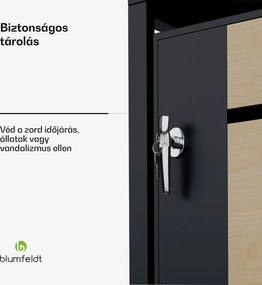 Blumfeldt BinSafe, szemétkosár tároló doboz, 1 szemétkosár, 240 l, zárható, időjárásálló horganyzott acél