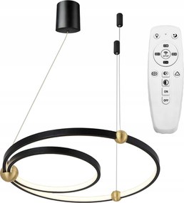 Led-es Függőlámpa Black Ring Fekete Távirányító 30x50