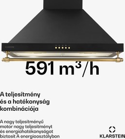Klarstein Montblanc 60, páraelszívó, 610 m³/ó, 165 W, 2 x 1,5 W LED, díszléc