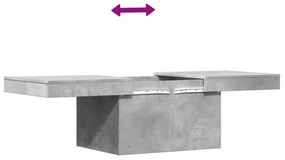 betonszürke szerelt fa dohányzóasztal 100 x 55 x 40 cm