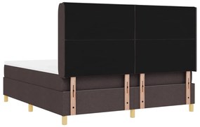 Boxspring Ágy Matrac Fekete Barna 180x200 cm Szövet