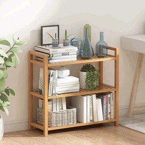 3 polcos polcállvány, természetes bambusz, FIORE TYP 1