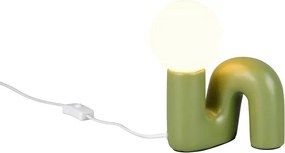 Zöld kerámia asztali lámpa (magasság 21,5 cm) Quinn – Reality