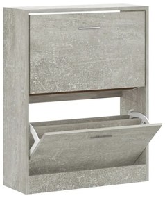 betonszürke szerelt fa cipőszekrény 63x24x81 cm