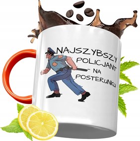 Narancssárga Bögre Rendőrnek Tökéletes Ajándék fényképes nyomtatással