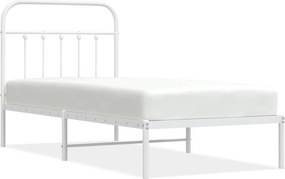 vidaXL fehér fém ágykeret fejtámlával 90x200 cm