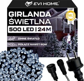 Kültéri Lámpák 500 Led Jégcsap 24m Girland Karácsonyi fényfüggöny XL