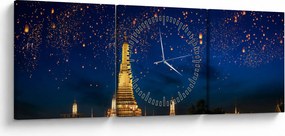 Kép - A boldogság lámpásai, Bangkok (órával) (90x30 cm)
