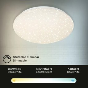 Briloner 3373-016 - dimmelhető LED-es mennyezeti lámpatest STARRY LED/15W/230V 3000-6500K + távirányító